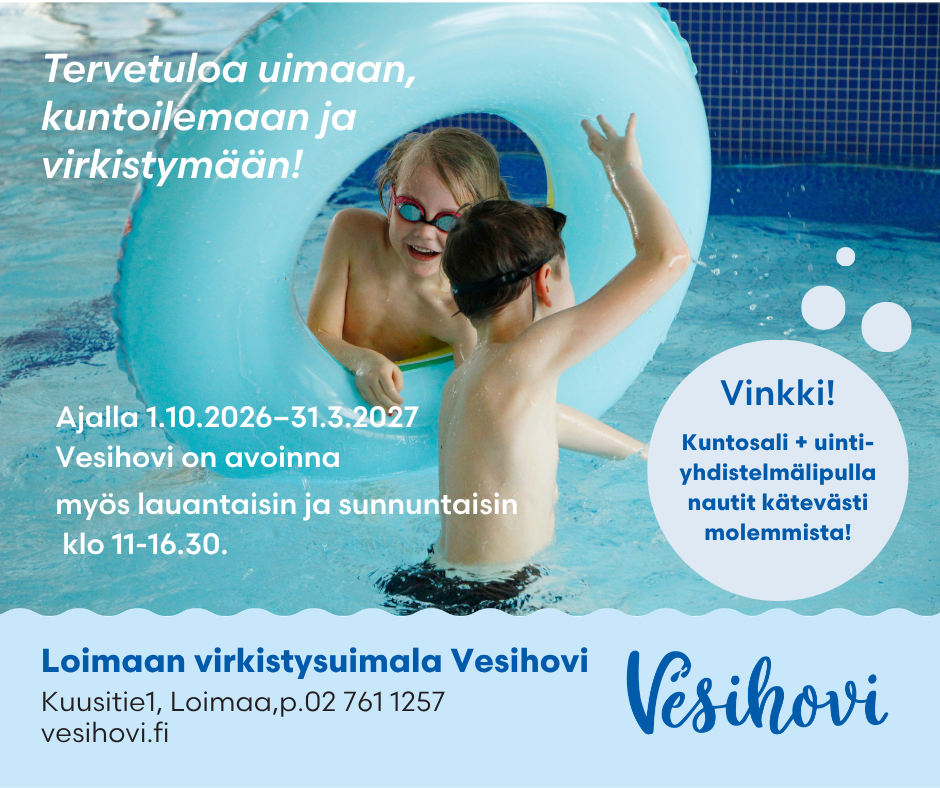 Aukioloajat laajenevat kuvituskuva, jossa kaksi pientä poikaa uima-altaassa leikkivät isolla uimarenkaalla.